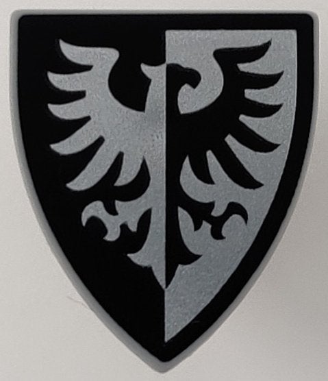 Lego Castle Schild Black Falcons Driehoekig Zwart met Zilver, Lego, Nieuw, Ophalen of Verzenden, Losse stenen