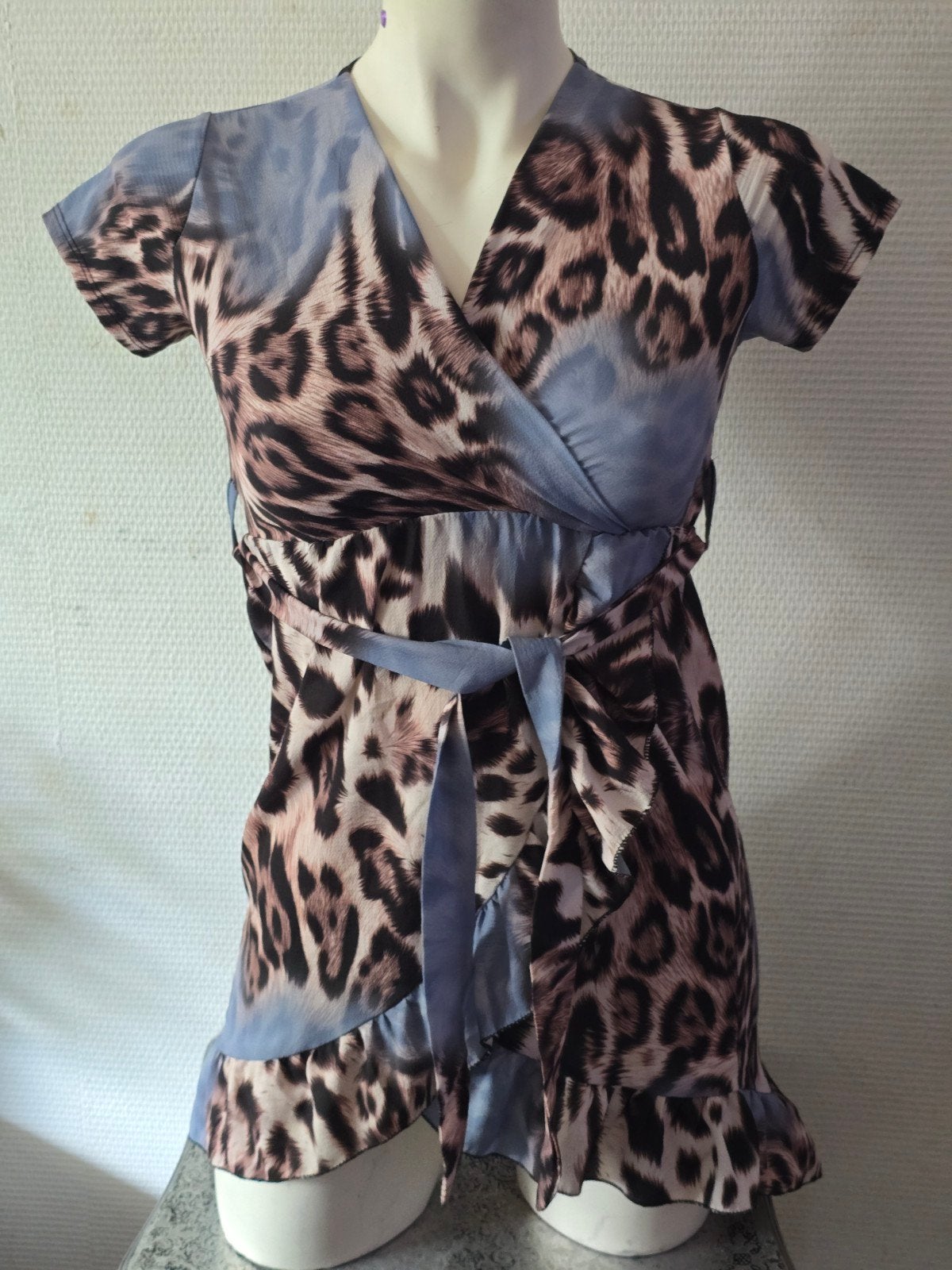 Europe Kids meisjes Leopardprint jurk maat 140, Gebruikt, Europe Kids, Meisje, Ophalen of Verzenden