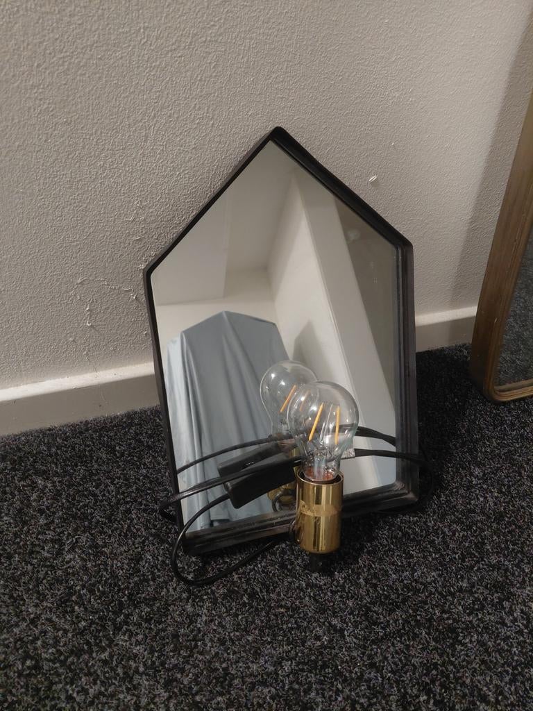 Spiegel met lampje, Huis en Inrichting, Woonaccessoires | Spiegels, Ophalen of Verzenden