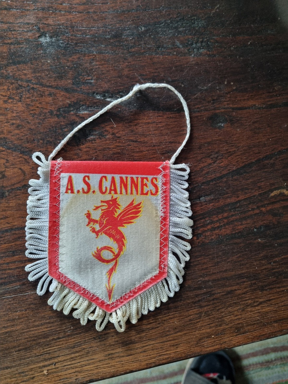 Vintage A.S. Cannes Wimpel - Voetbal Souvenir, Verzamelen, Ophalen of Verzenden, Gebruikt, Buitenlandse clubs, Vaantje of Sjaal