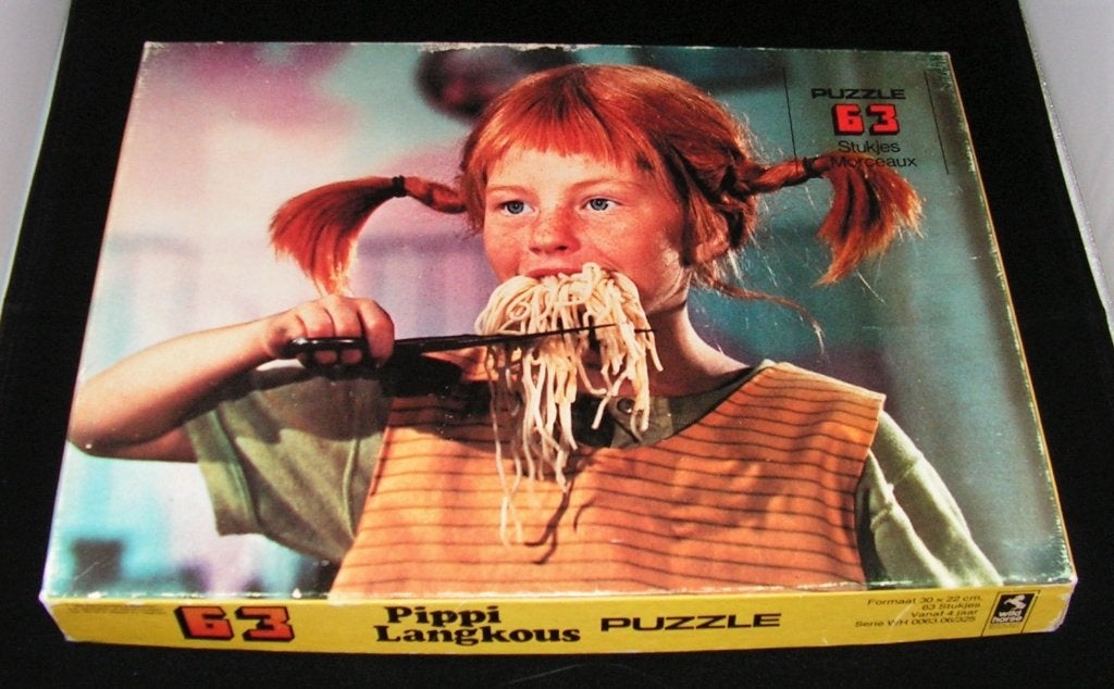 Pippi Langkous Puzzel, Ophalen of Verzenden, Minder dan 500 stukjes, Gebruikt, Legpuzzel