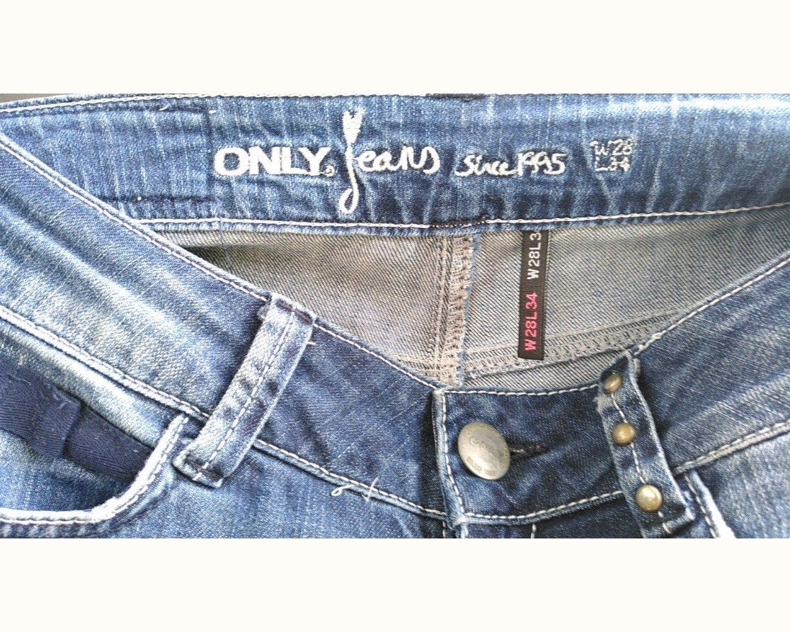 Denim jeans merk Only, Ophalen of Verzenden, Zo goed als nieuw, Blauw, W28 - W29 (confectie 36)