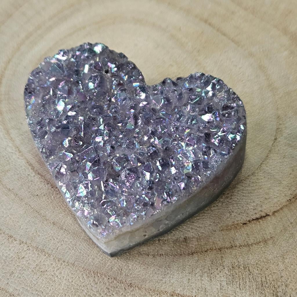 Edelsteen, Amethist hart ruw NR16, cadeau, verzamelen, D, Nieuw, Ophalen of Verzenden, D