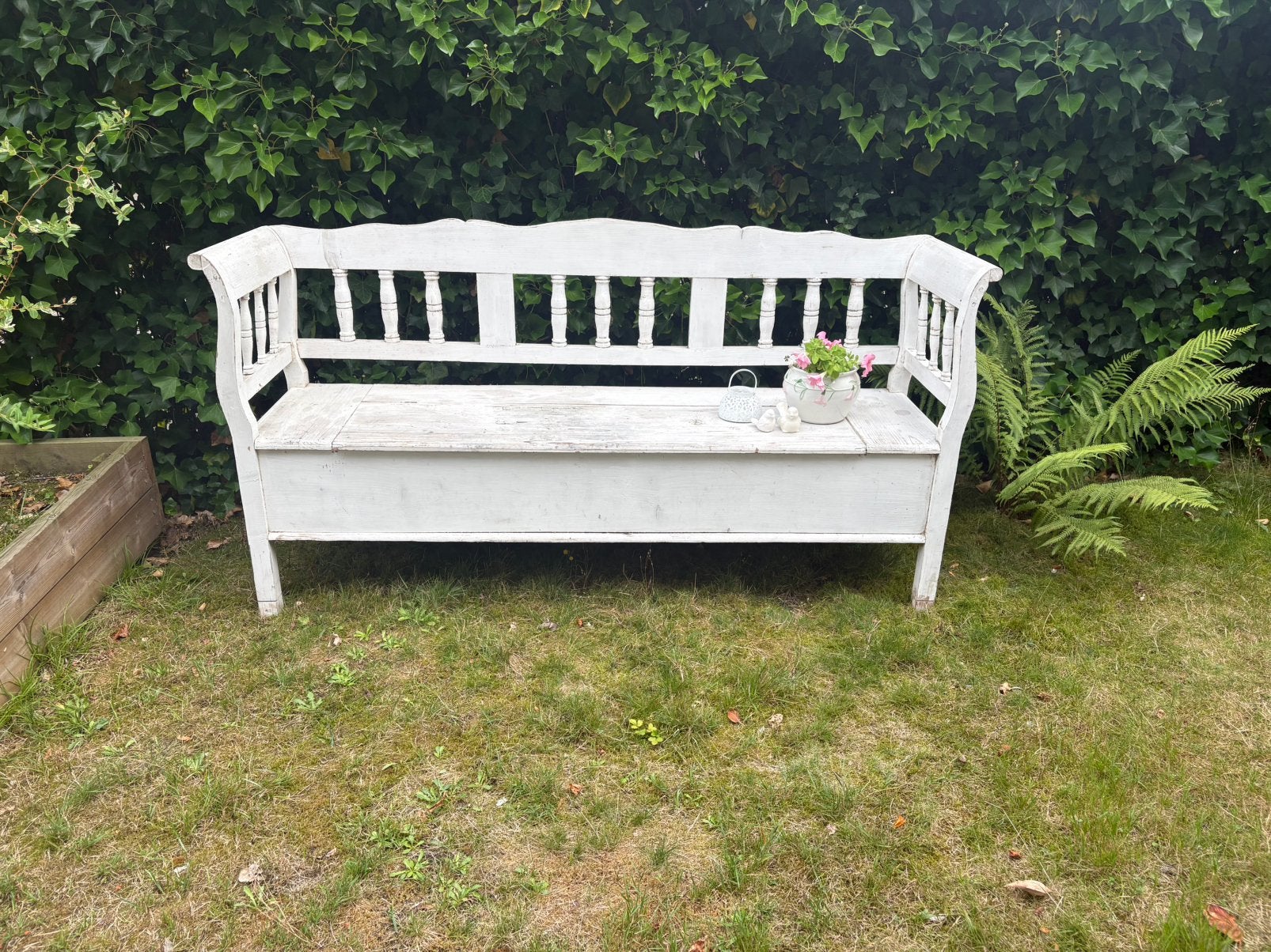 Op maat gemaakte buitenbank met opbergruimte!, Tuin en Terras, Ophalen of Verzenden, Zo goed als nieuw, Hout