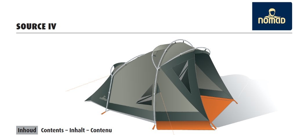 Nomad vierpersoonstent, Caravans en Kamperen, Tenten, Ophalen, Gebruikt, Tot en met 4