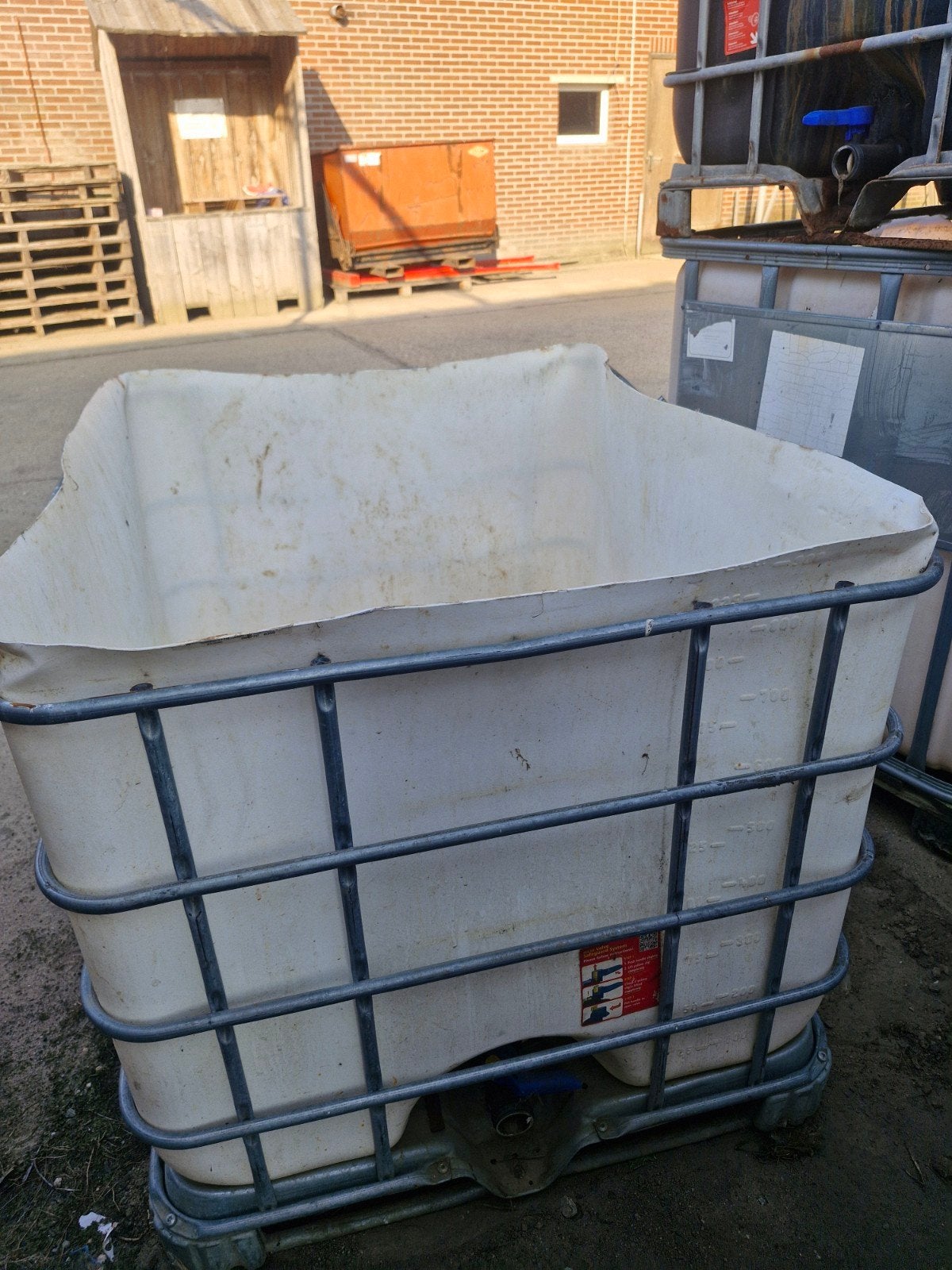 ibc 1000 ltr open van boven, Tuin en Terras, Regentonnen, 150 liter of meer, Ophalen