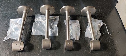 Set van 4 gordijnroedehouders - RVS look, Inclusief montageonderdelen, Overige merken, Metaal, Nieuw