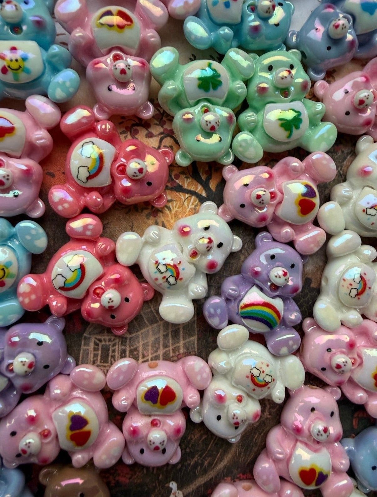 100 Care Bears Kralen Platte Achterkant - Diverse Kleuren, Ophalen of Verzenden, Kraal