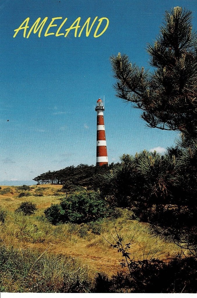 Ameland, Vuurtoren, Ophalen of Verzenden, 1960 tot 1980, Gelopen, Waddeneilanden