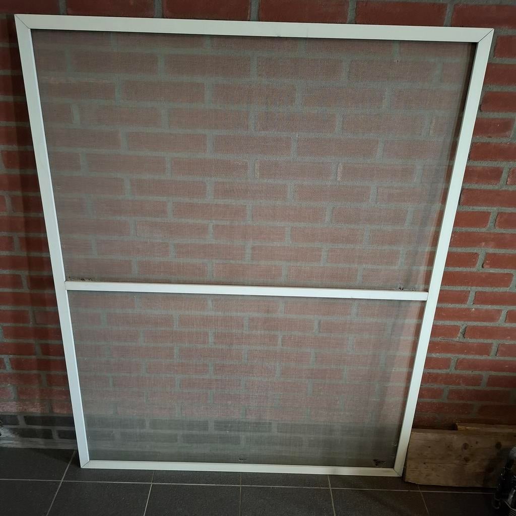 Voorzet/inzethor 140 x 111,5 cm wit aluminium, Gebruikt, Overige typen, Minder dan 200 cm, Metaal
