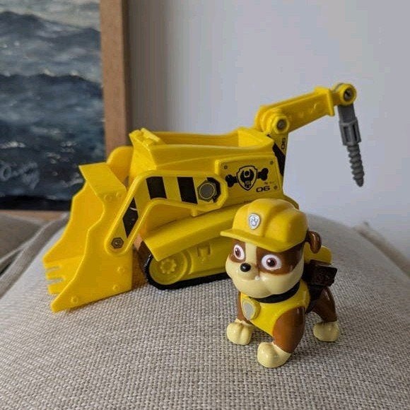 Rebel paw patrol pup auto drilboor bulldozer werkauto schuif, Ophalen of Verzenden, Zo goed als nieuw