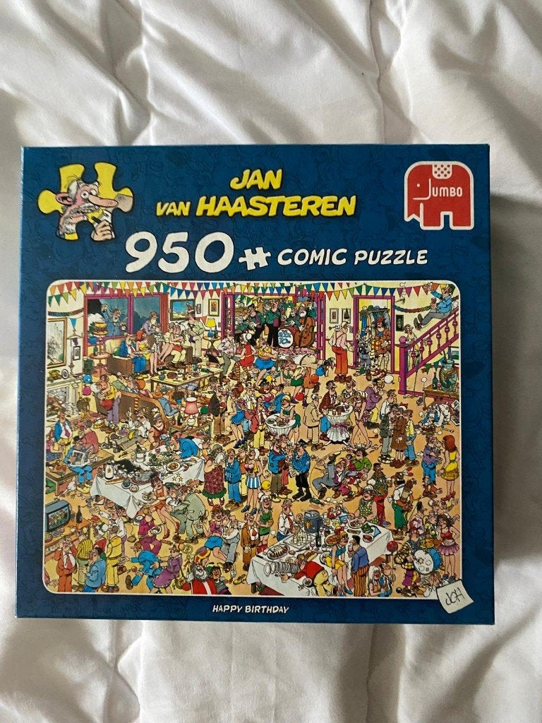 Jan van Haasteren puzzle - Happy birthday - 950, Ophalen of Verzenden, 500 t/m 1500 stukjes, Gebruikt, Legpuzzel