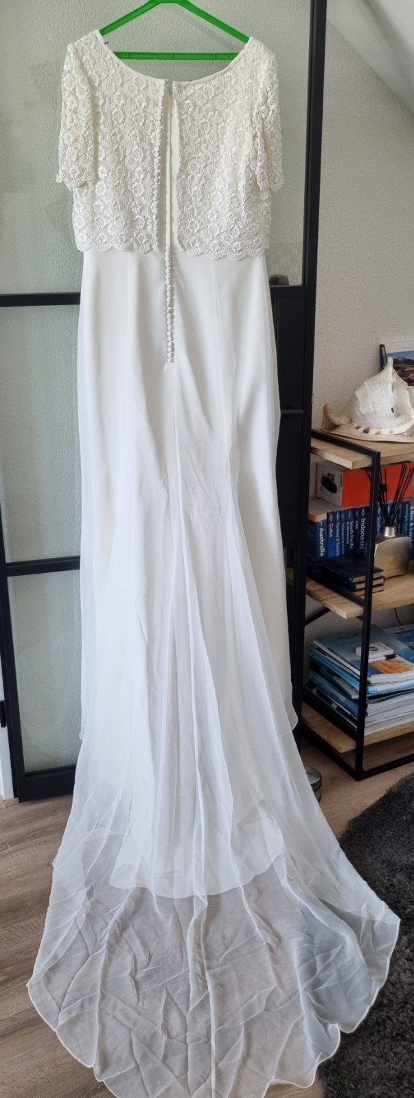Trouwjurk met hoed, Ophalen of Verzenden, Zo goed als nieuw, Wit, Trouwjurk