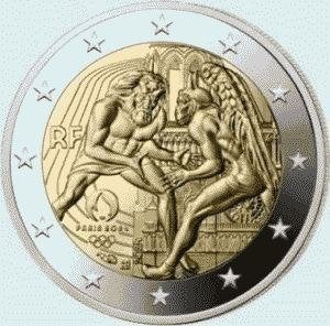 2 Euro Frankrijk 2024 UNC - O.S. 2024 Hercules Worstelen, Verzenden, Frankrijk, 2 euro, Losse munt
