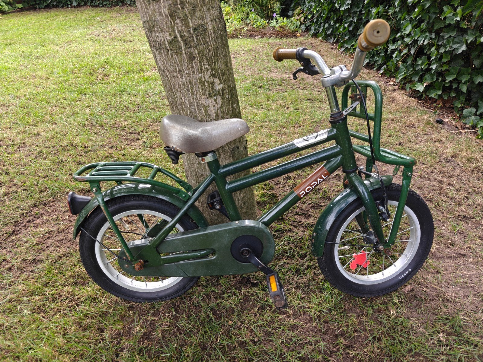 Popal kinderfiets 14 inch - Groen, Ophalen, Terugtraprem, Gebruikt, Minder dan 16 inch
