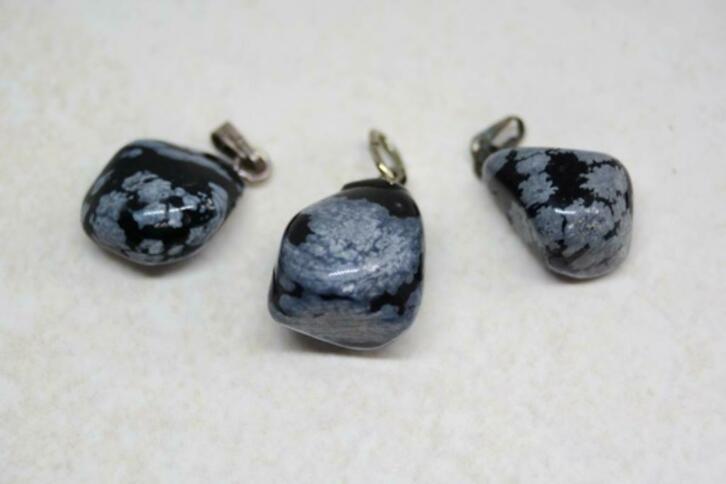 Sneeuwvlokken Obsidiaan hangers (S), Nieuw, Ophalen of Verzenden, Nvt, Nvt