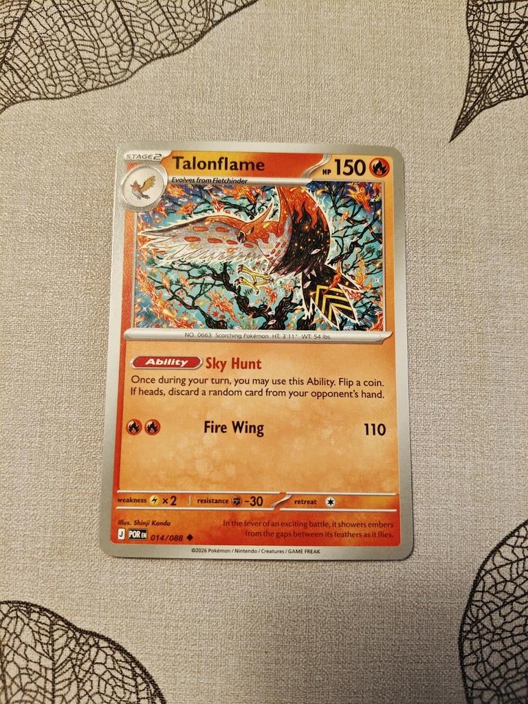Talonflame 014/088 Pokémon Kaart - Zo goed als nieuw, Ophalen of Verzenden, Zo goed als nieuw, Losse kaart