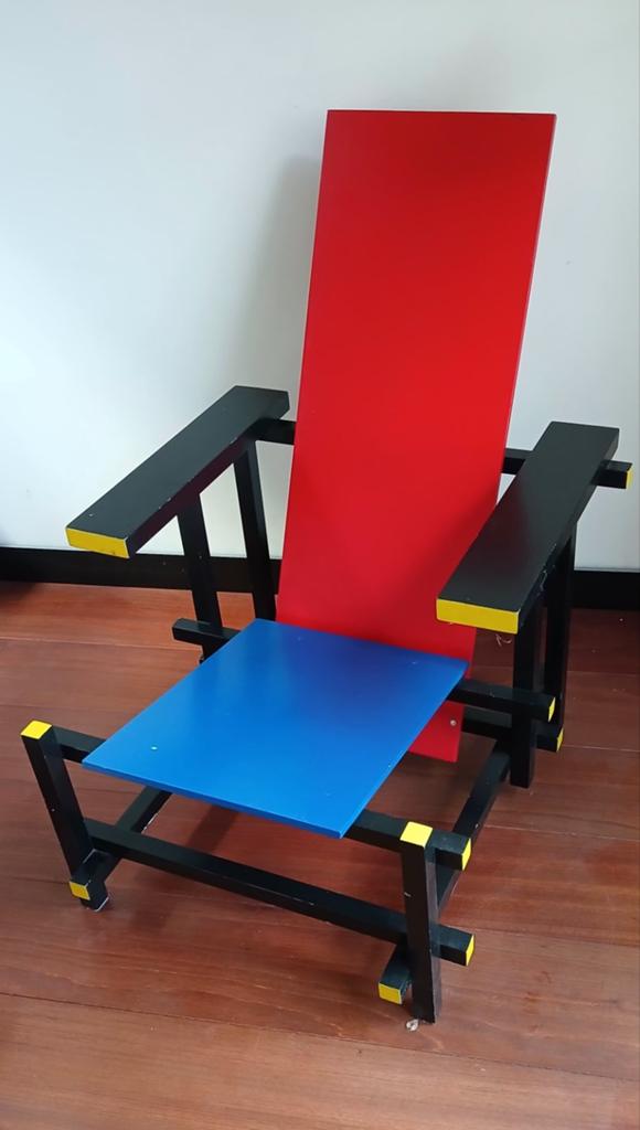 Rietveld Rood-blauwe stoel - De Stijl design, Antiek en Kunst, Antiek | Meubels | Stoelen en Banken, Ophalen