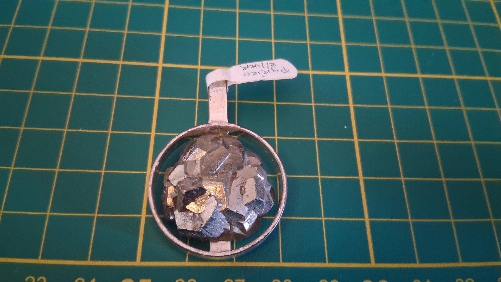 Zilveren 925 Hanger met Pyriet, Verzenden, Gebruikt