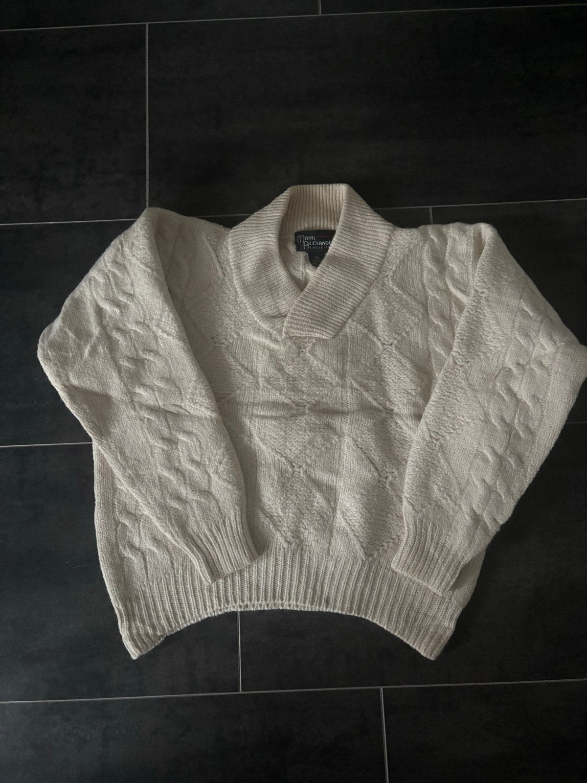 Mark Alexander Collection Aran Kabeltrui Crème XL, Ophalen of Verzenden, Zo goed als nieuw, Maat 56/58 (XL), Beige