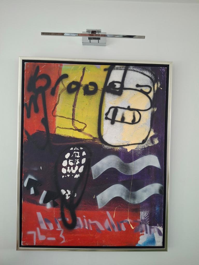 Schilderij van Herman Brood met de naam Braindrain., Ophalen