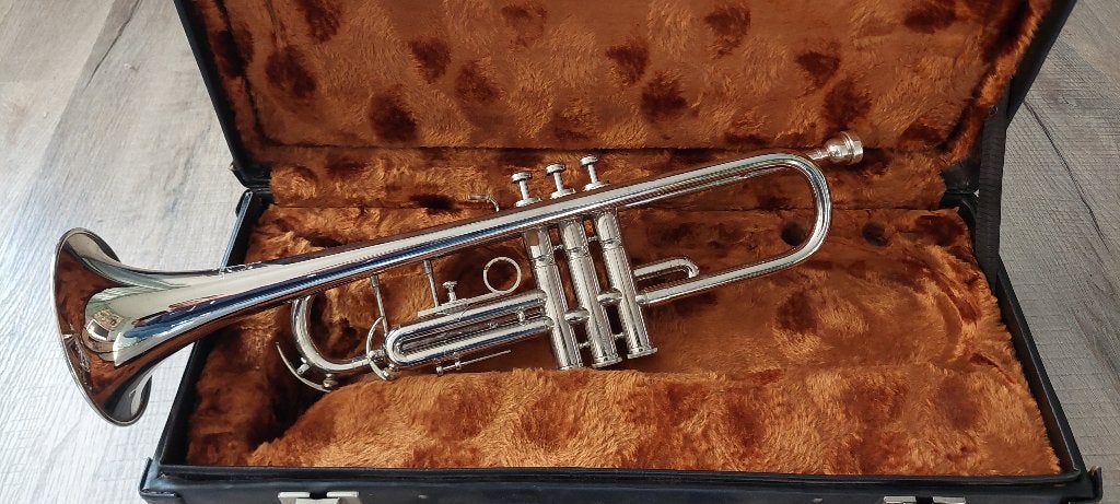 Trompet - Amati Kraslice - Art 241 (in koffer), Ophalen of Verzenden, Gebruikt, Bes-trompet, Met koffer