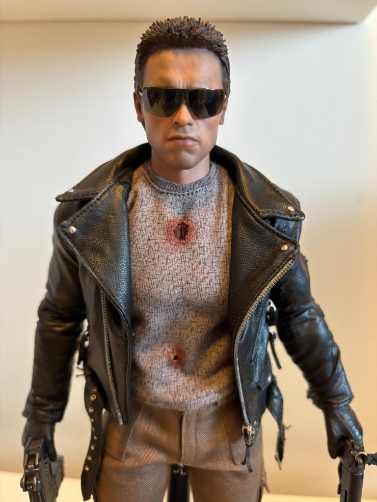 Hot Toys The Terminator T-800 Battle Dam. MMS238 1/6 figuur, Ophalen of Verzenden, Gebruikt, Film, Actiefiguur of Pop