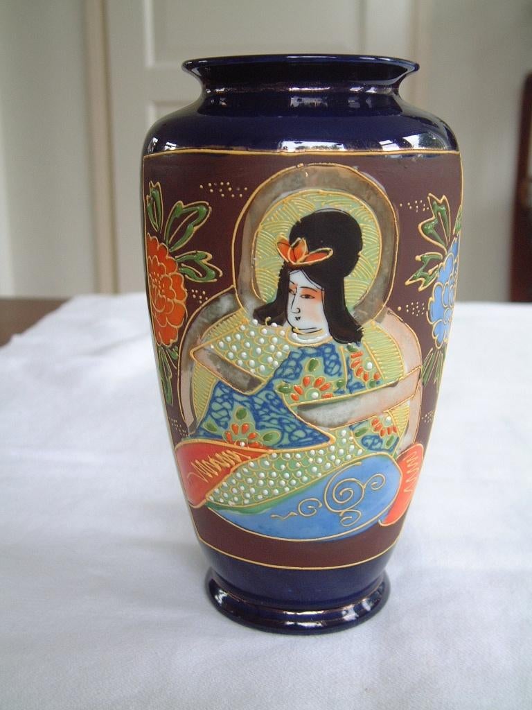 Mooie oude gave Satsuma Japan vaas, Ophalen of Verzenden, Gebruikt