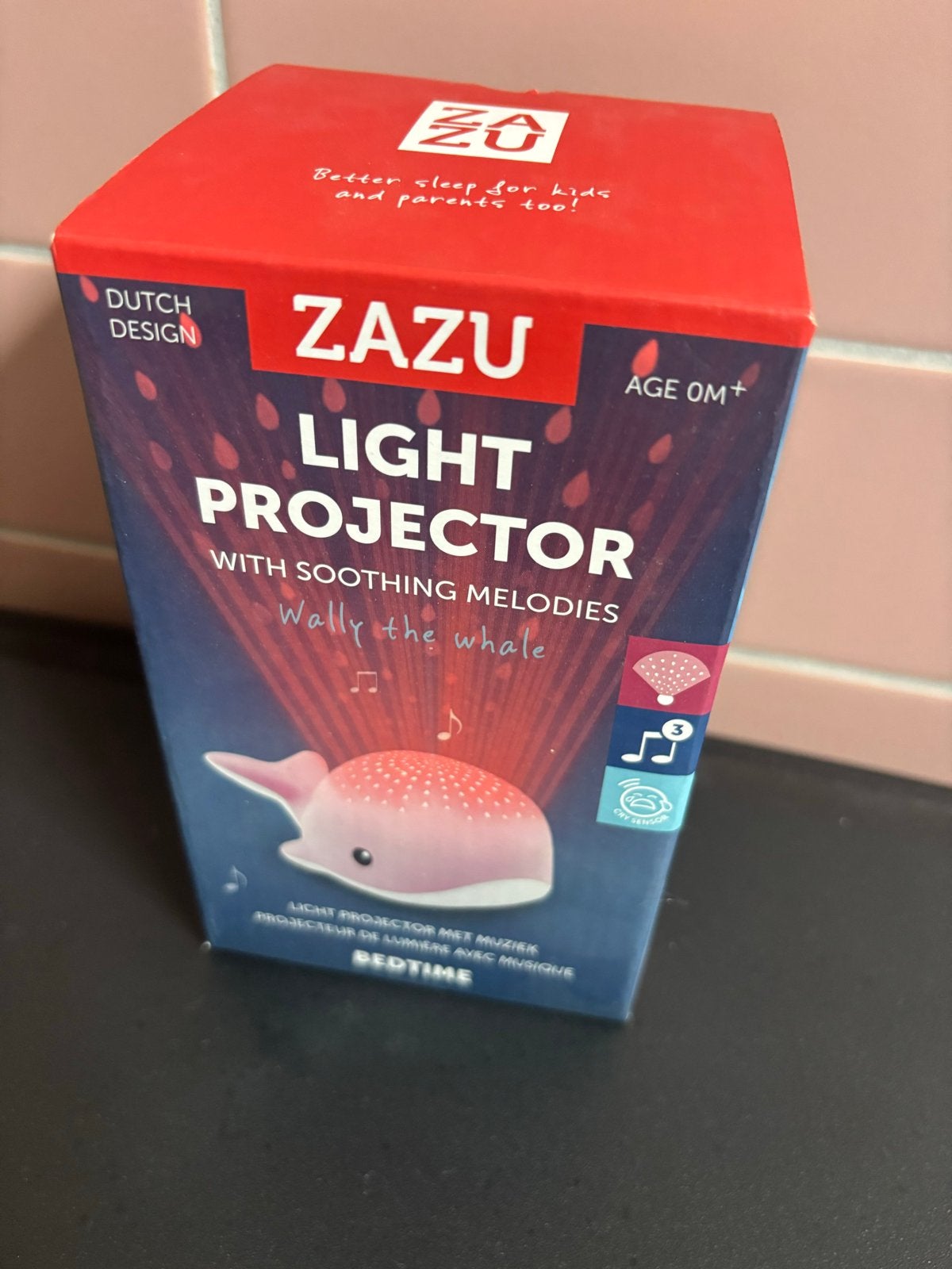 Zazu Lichtprojector Roze Walvis - Licht & Geluiden, Ophalen, Zo goed als nieuw