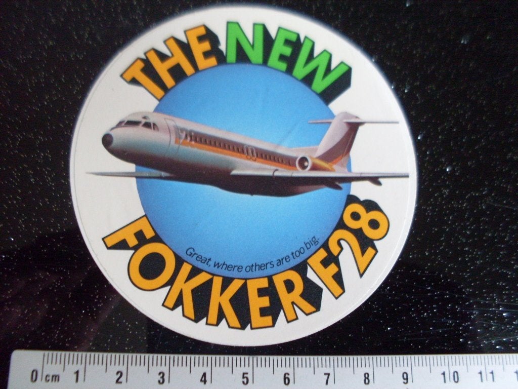 sticker the new fokker F28 great, where others are too big, Verzenden, Zo goed als nieuw, Bedrijf of Vereniging