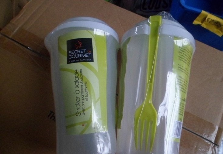 PARTIJ SALADE SHAKER MET VORK, ., Nieuw, Ophalen of Verzenden, .