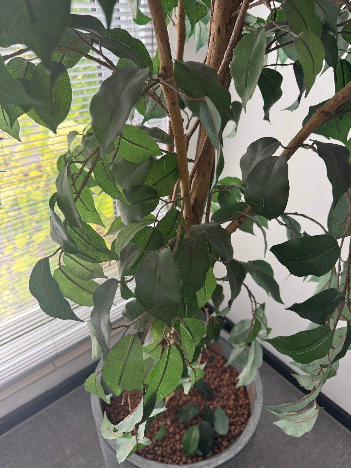 Grote kunstplant met pot - Ficus look, Ophalen, Binnen, Natuurlijk materiaal, Groen