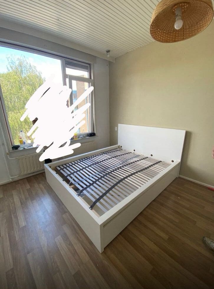 Ikea malm bed met lades 160x200, Ophalen, Wit, Tweepersoons, Zo goed als nieuw