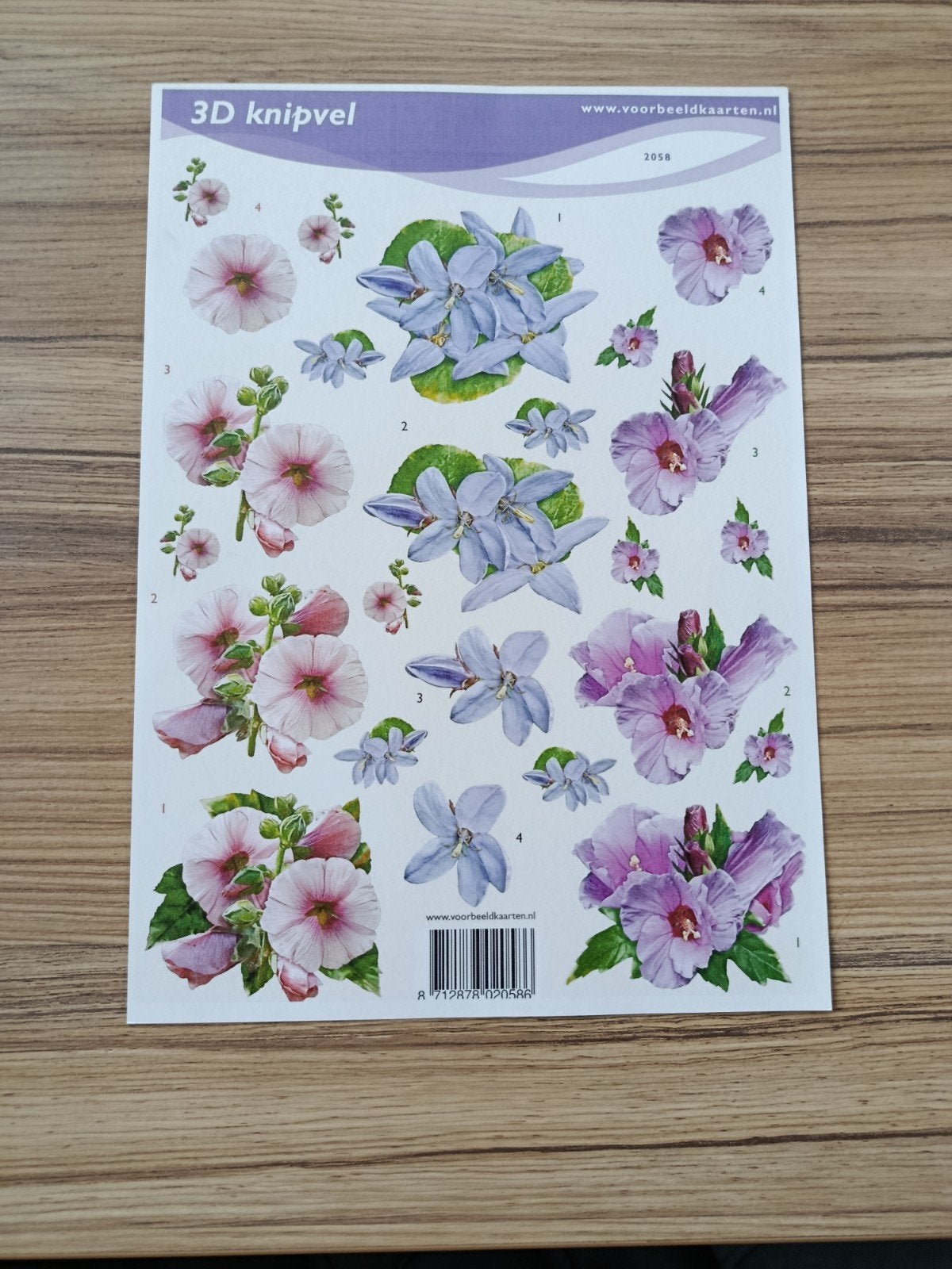 3D Knipvel bloemen,, Hobby en Vrije tijd, Ophalen of Verzenden, Nieuw, Natuur, Knipvel