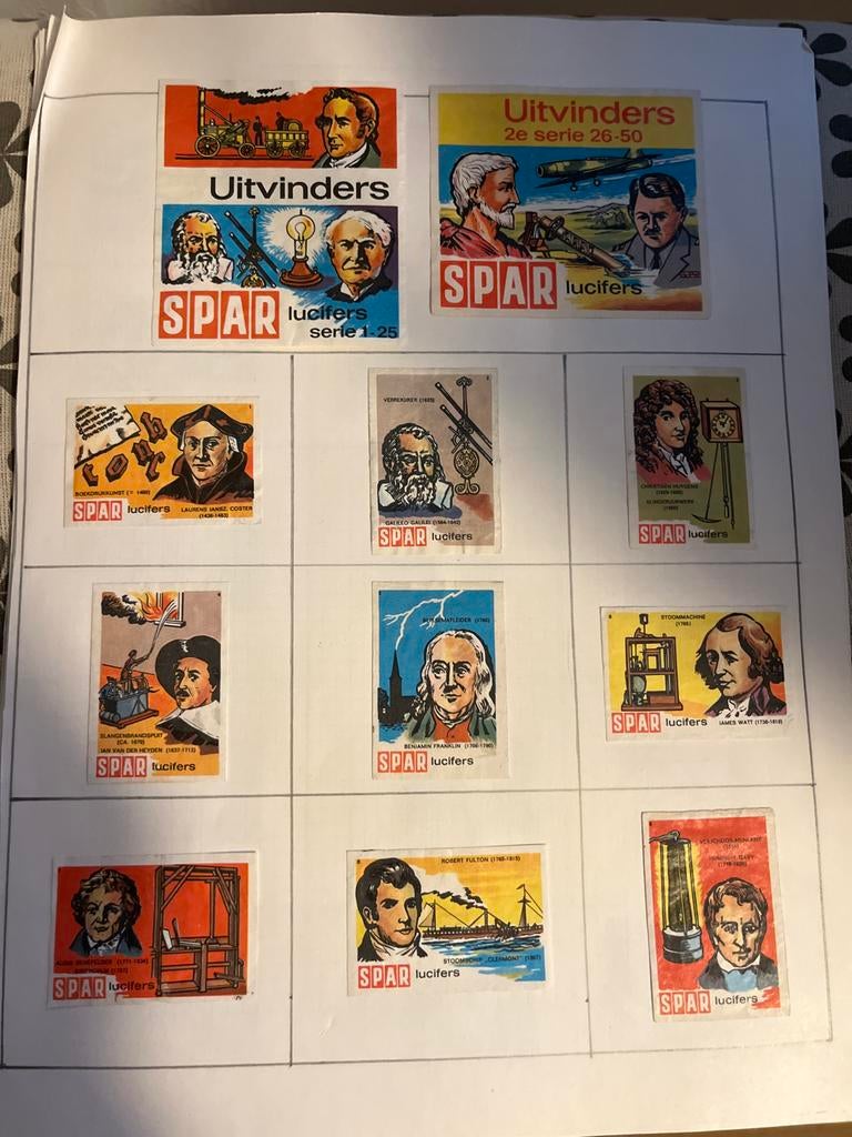 SPAR Lucifers Uitvinders Serie - Complete Collectie, Verzamelen, Speldjes, Pins en Buttons, Zo goed als nieuw, Speldje of Pin