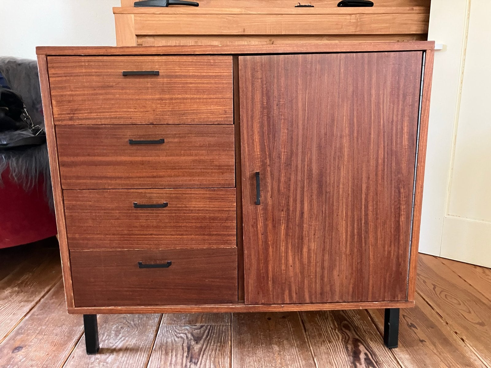 Vintage dressoir met lades en deuren, Ophalen, Gebruikt, 50 tot 100 cm, Met lade(s)