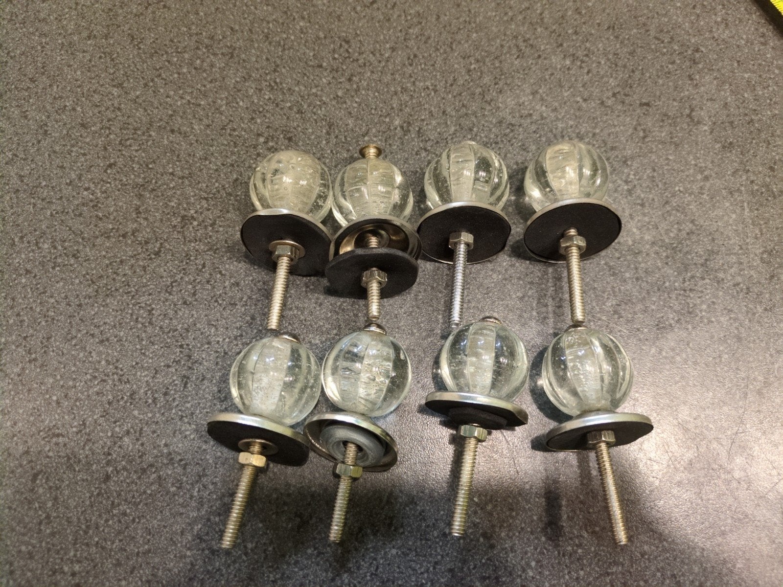 8x Glazen Kastknoppen - Vintage Stijl, Vintage, Gebruikt, Ophalen of Verzenden, Wit