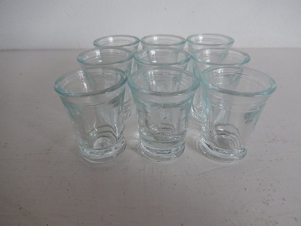 Vintage glazen kandelaar 9 x klein, Verzenden