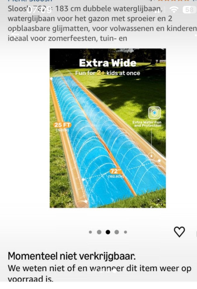 Dubbele waterglijbaan extra lang, Ophalen of Verzenden, Zo goed als nieuw