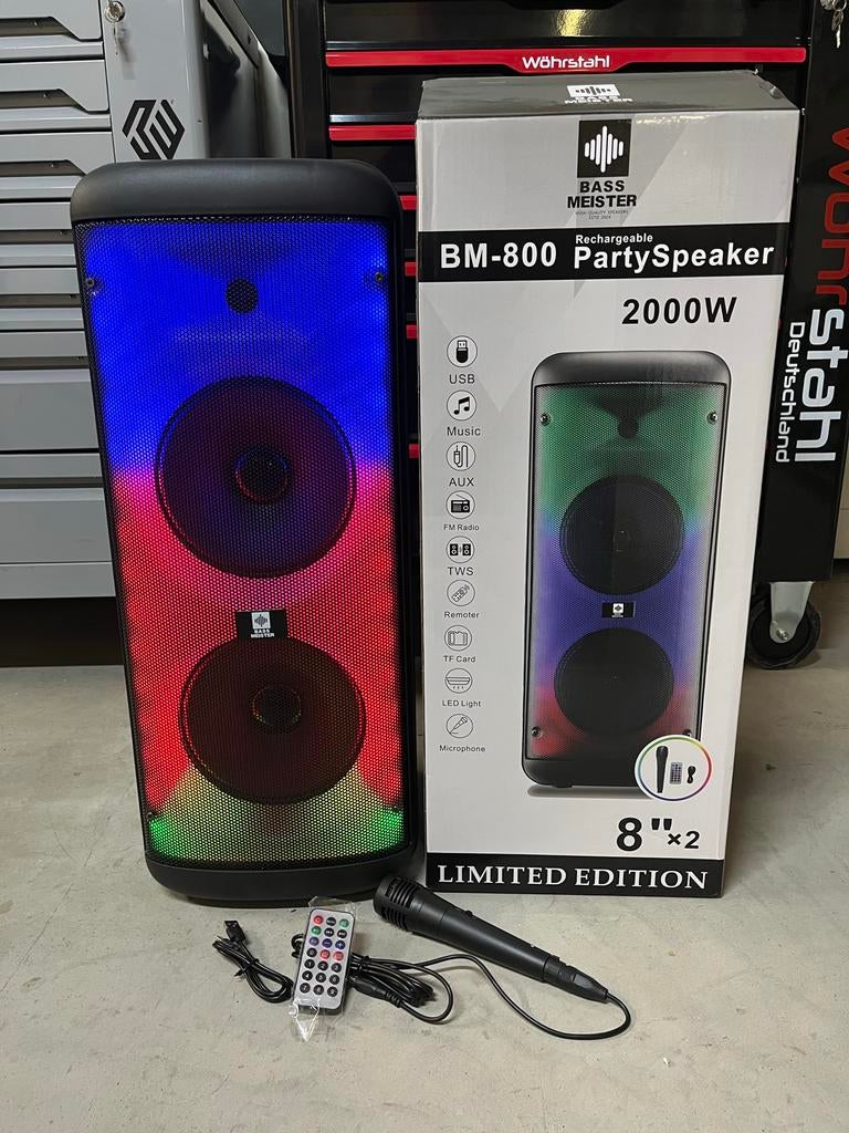 BM-800 Party Speaker - Bluetooth, Microfoon, Nieuw in doos, ., Nieuw, Ophalen of Verzenden, Bm