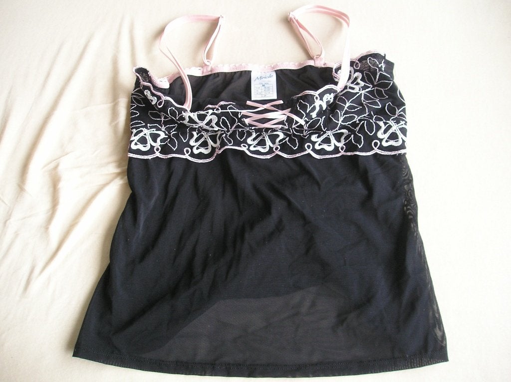 Lingerie: Zwart hemdje/topje van Miriale, mt 38/40, Ophalen of Verzenden, Zwart, Hemd