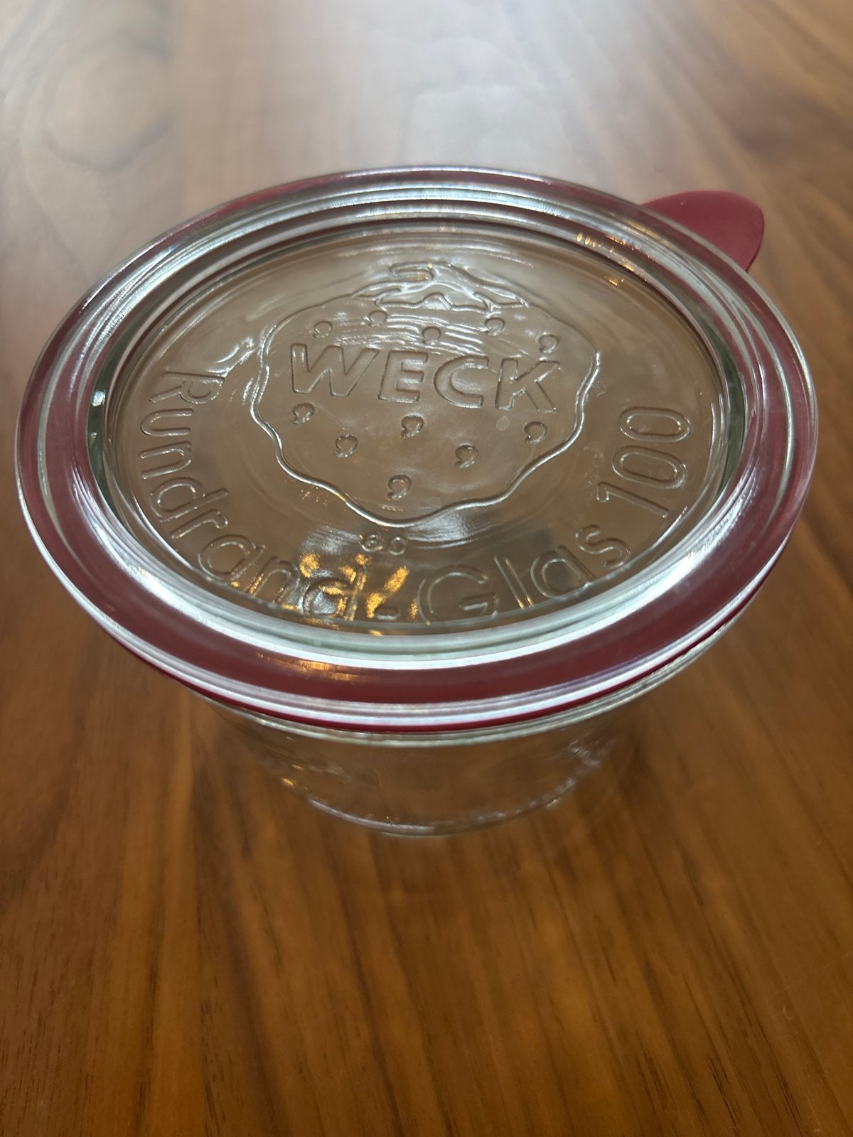 Traditionele Weck Rundrand Glas 100, Voorraadpot, Ophalen of Verzenden, Zo goed als nieuw, Glas