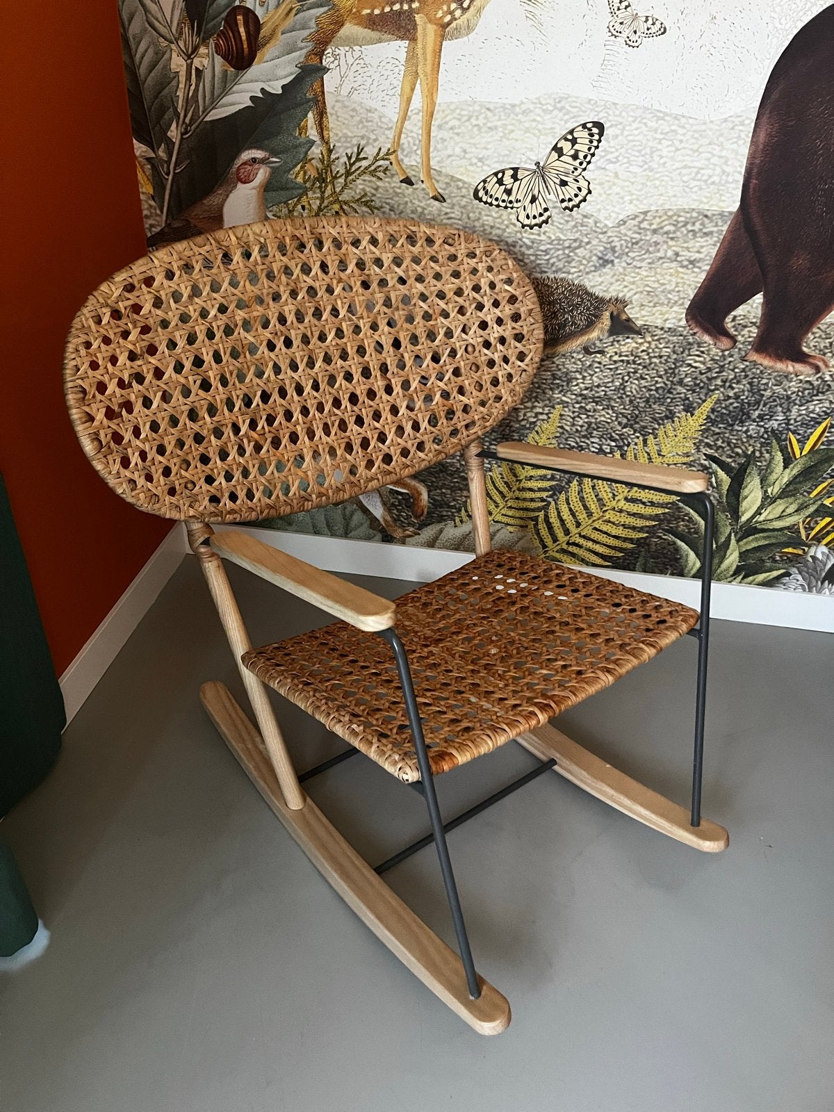 IKEA Grönadal schommelstoel rotan, Huis en Inrichting, Stoelen, Ophalen, Bruin, Riet of Rotan, Zo goed als nieuw