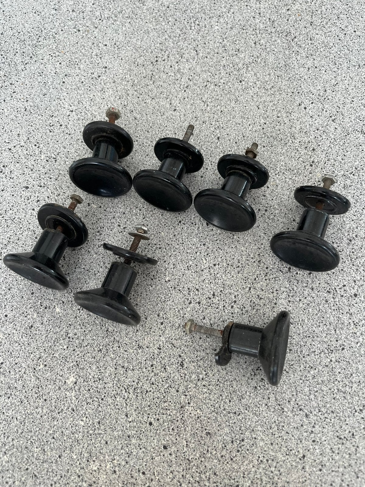 Zes stuks vintage bakelieten deurknopjes, Ophalen of Verzenden, Gebruikt, Overige materialen, Overige typen