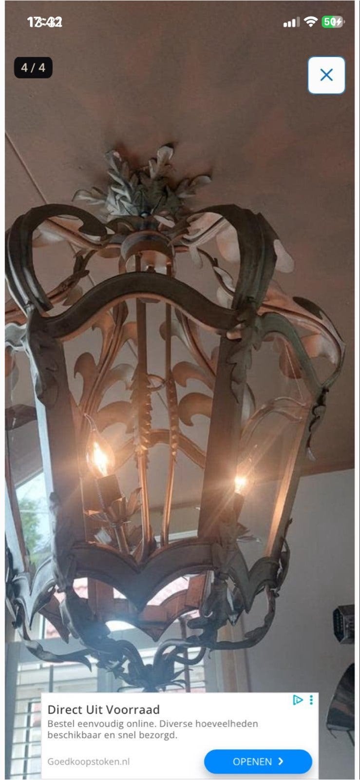 Lantaarnlamp / Kroonluchter GEZOCHT, Huis en Inrichting, Ophalen, Gebruikt, Landelijk klassiek, Overige fittingen