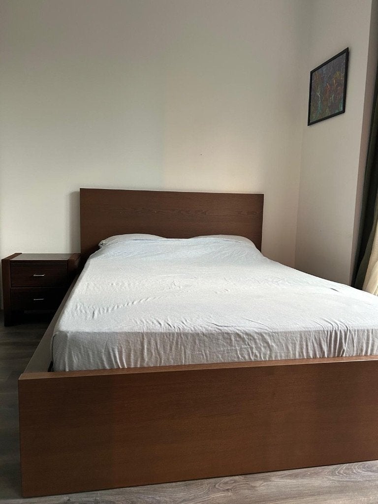 IKEA Malm bed met Lönset lattenbodem voor 140x200 matras, Ophalen, Gebruikt, Bruin, Tweepersoons
