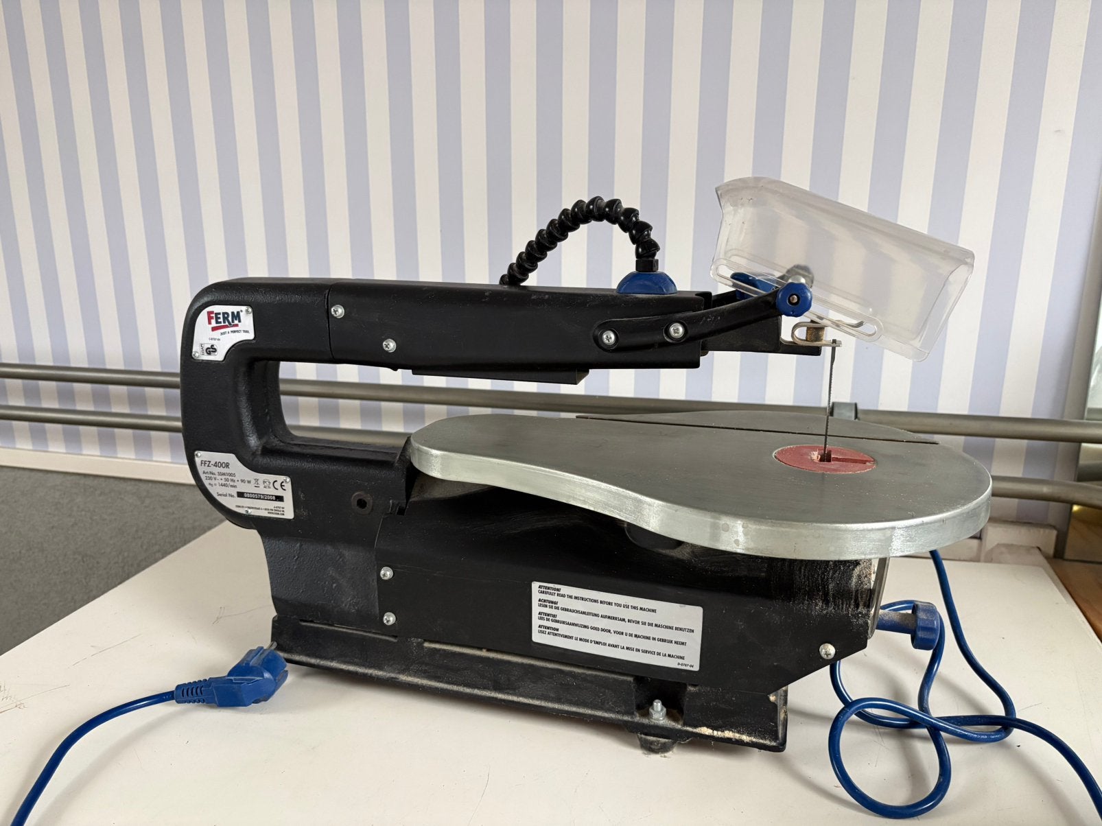 FERM FFZ-400R Figuurzaagmachine (90W) – In prima staat!, Ophalen, Zo goed als nieuw, 30 tot 70 mm, Figuurzaag
