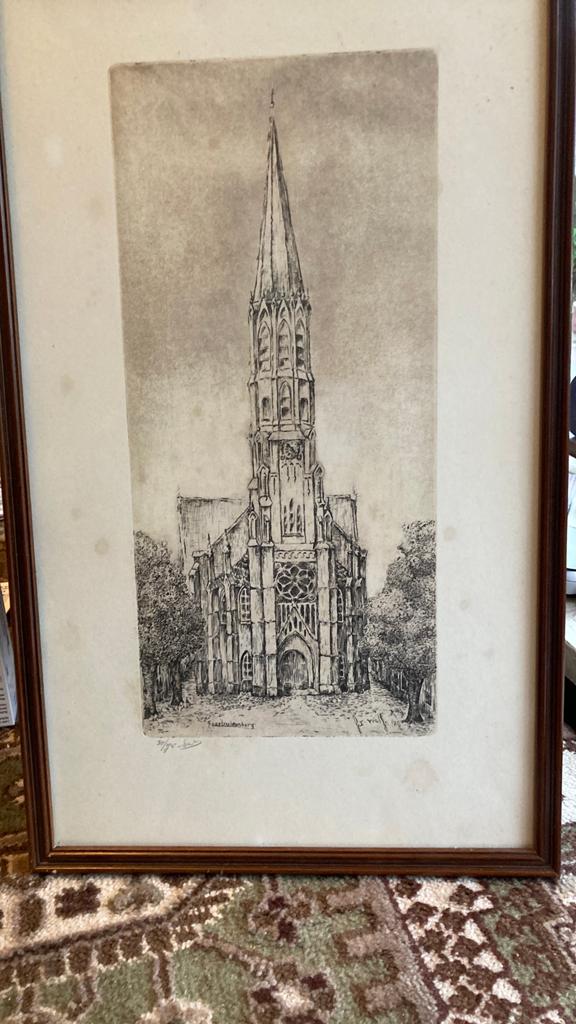 Geertruidenberg. Gravure.  Nw.Gothische Kerk, Antiek en Kunst, Kunst | Etsen en Gravures, Ophalen of Verzenden
