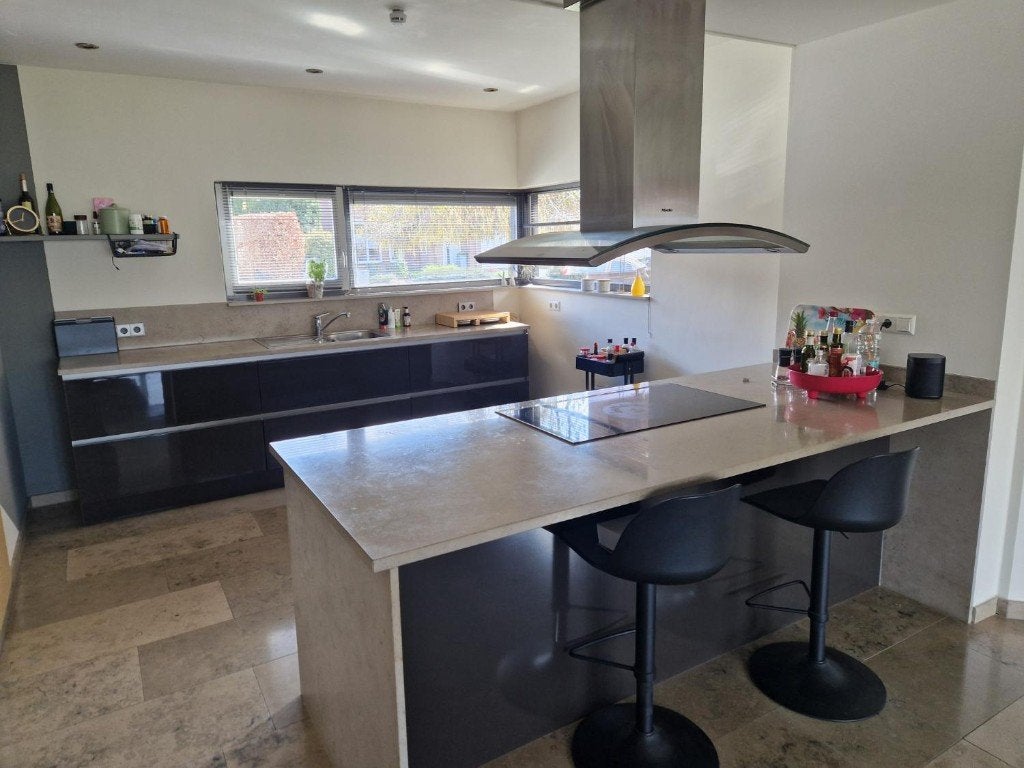Nextline keuken met eiland + Siemens apparatuur, Ophalen, Gebruikt, Overige materialen, Bruin