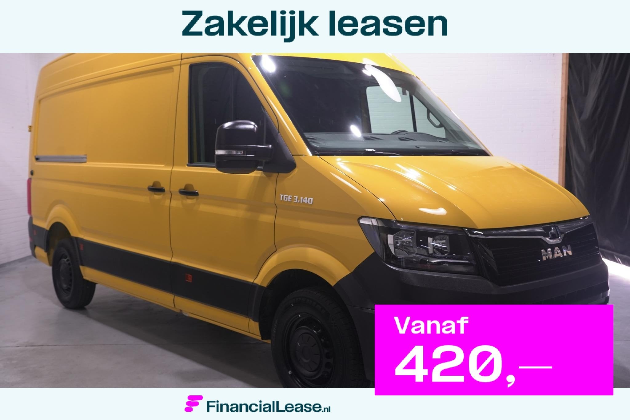 MAN TGE 3.140 pk DSG Automaat L3H3 Airco, DHL Geel App Conne, Stof, Gebruikt, 4 cilinders, Geel